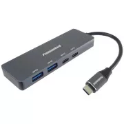 PREMIUMCORD Hub USB-C és 2x USB 3.2 Type-C  2x USB 3.2, 5G SuperSpeed, alumínium