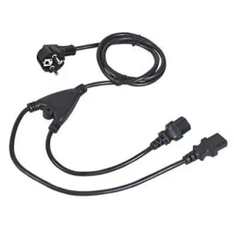 C-TECH 220/230V-os tápkábel, 1, 8m, Y-elágazás, VDE
