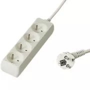 PREMIUMCORD Hosszabbító kábel 230V 3m, 4 aljzat, fehér