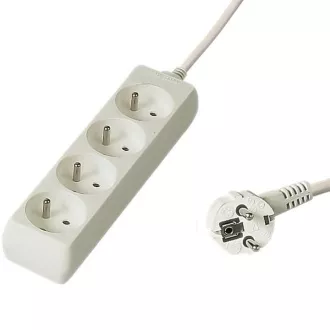 PREMIUMCORD Hosszabbító kábel 230V 3m, 4 aljzat, fehér