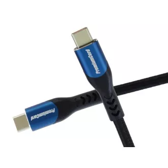 PremiumCord USB-C kábel (USB 3.2 GEN 2x2, 5A, 100W, 20Gbit/s) 0, 5m, pamutfonattal