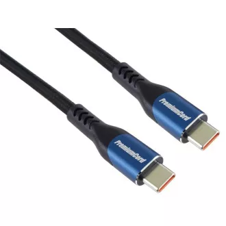 PremiumCord USB-C kábel (USB 3.2 GEN 2x2, 5A, 100W, 20Gbit/s) 1, 5m, pamutfonattal