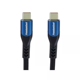 PremiumCord USB-C kábel (USB 3.2 GEN 2x2, 5A, 100W, 20Gbit/s) 2m, pamutfonattal