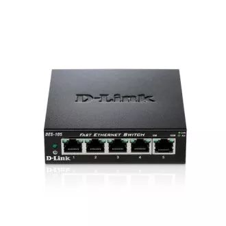 D-Link DES-105 5 portos 10/100 fémházas asztali kapcsoló D-Link DES-105 5 portos 10/100 fémházas asztali kapcsoló