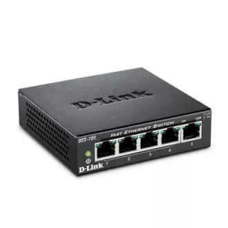 D-Link DES-105 5 portos 10/100 fémházas asztali kapcsoló D-Link DES-105 5 portos 10/100 fémházas asztali kapcsoló