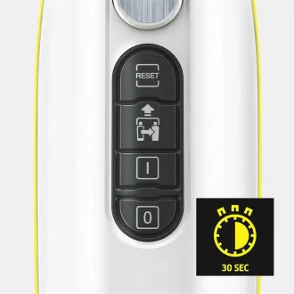 Karcher SC 3 álló gőzölős felmosó, 1600 W, a vírusok 99,999%-át és a közönséges háztartási baktériumok 99,99%-át eltávolítja, fehér színben. - Használt