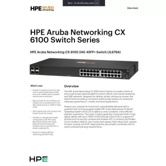 HPE Aruba Networking CX 6100 24G 4SFP  switch JL678A RENEW