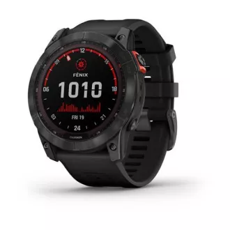 Garmin fenix 7X Solar, szürke/fekete szilikon szalag, EU