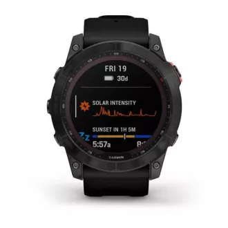 Garmin fenix 7X Solar, szürke/fekete szilikon szalag, EU