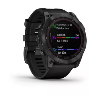 Garmin fenix 7X Solar, szürke/fekete szilikon szalag, EU