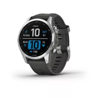 Garmin fenix 7s üveg, ezüst/ grafit szilikon szalag, EU Garmin fenix 7s üveg, ezüst/ grafit szilikon szalag, EU