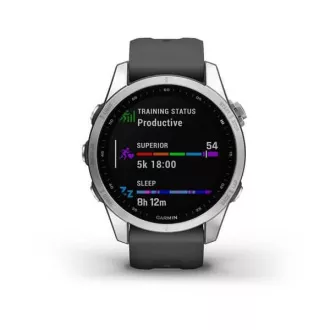 Garmin fenix 7s üveg, ezüst/ grafit szilikon szalag, EU Garmin fenix 7s üveg, ezüst/ grafit szilikon szalag, EU
