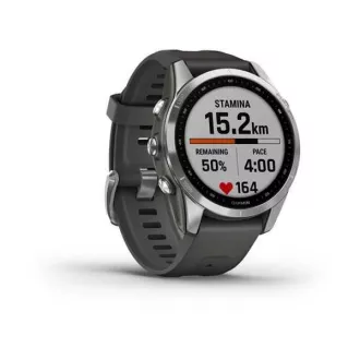 Garmin fenix 7s üveg, ezüst/ grafit szilikon szalag, EU Garmin fenix 7s üveg, ezüst/ grafit szilikon szalag, EU