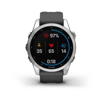 Garmin fenix 7s üveg, ezüst/ grafit szilikon szalag, EU Garmin fenix 7s üveg, ezüst/ grafit szilikon szalag, EU