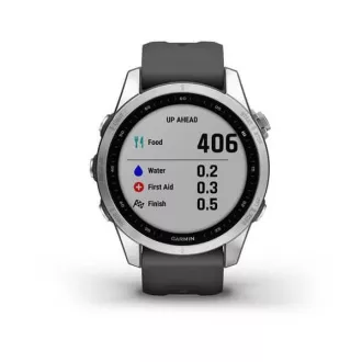 Garmin fenix 7s üveg, ezüst/ grafit szilikon szalag, EU Garmin fenix 7s üveg, ezüst/ grafit szilikon szalag, EU