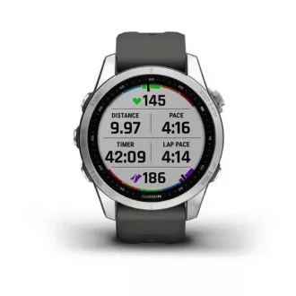 Garmin fenix 7s üveg, ezüst/ grafit szilikon szalag, EU Garmin fenix 7s üveg, ezüst/ grafit szilikon szalag, EU