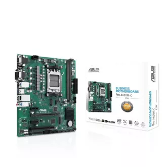 ASUS MB Sc AM5 Pro A620M-C-CSM, AMD A620, 2xDDR5, 1xHDMI, 1xDP, 1xVGA, 1xDVI-D, mATX, 1xVGA, 1xDVI-D, mATX