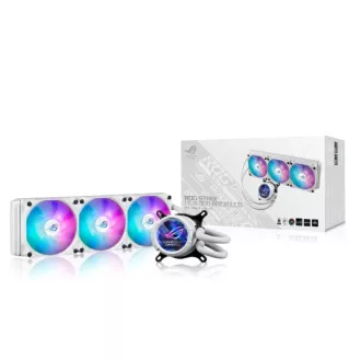 ASUS CPU vízhűtő AIO ROG STRIX LC III 360 ARGB LCD WHITE, 3x120mm, LCD kijelző, LGA1851, AM5, fehér, fehér