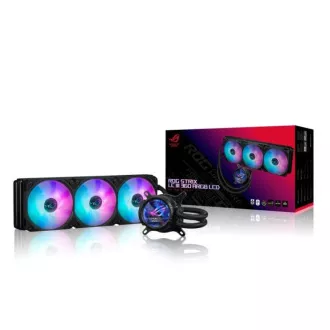 ASUS CPU vízhűtő AIO ROG STRIX LC III 360 ARGB LCD, 3x120mm, LCD kijelző, LGA1851, AM5, fekete, fekete