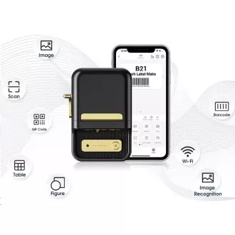 Niimbot B21S Smart címkenyomtató, fekete 210 db címketekercs Niimbot B21S Smart címkenyomtató, fekete 210 db címketekercs