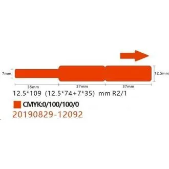 Niimbot kábelcímkék RXL 12, 5x109mm 65db Piros D11 és D110 kábelekhez Niimbot kábelcímkék RXL 12, 5x109mm 65db Piros D11 és D110 kábelekhez