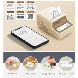 Niimbot B21S Smart címkenyomtató, fehér   210 db címketekercs