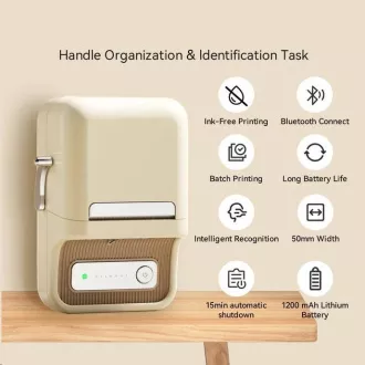 Niimbot B21S Smart címkenyomtató, fehér   210 db címketekercs