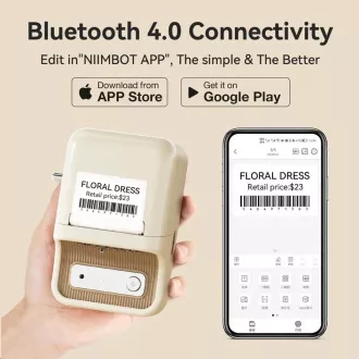 Niimbot B21S Smart címkenyomtató, fehér   210 db címketekercs