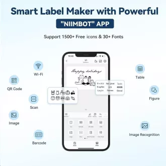 Niimbot címkenyomtató B1 Smart, kék tó 210db címketekercs Niimbot címkenyomtató B1 Smart, kék tó 210db címketekercs