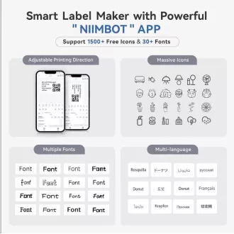 Niimbot címkenyomtató B1 Smart, szürke   210db címketekercs