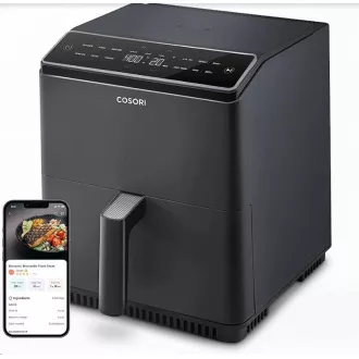 Cosori Dual Blaze 6.4L SMART forrólevegős fritőz 5x nyárs és grill. grillsütő, fekete Cosori Dual Blaze 6.4L SMART forrólevegős fritőz 5x nyárs és grill. grillsütő, fekete