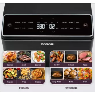 Cosori Dual Blaze 6.4L SMART forrólevegős fritőz 5x nyárs és grill. grillsütő, fekete Cosori Dual Blaze 6.4L SMART forrólevegős fritőz 5x nyárs és grill. grillsütő, fekete