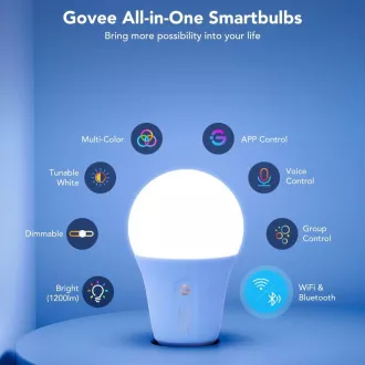 Govee Smart izzó RGBWW 12W-85W 1200lm E27 hosszú élettartamú Govee Smart izzó RGBWW 12W-85W 1200lm E27