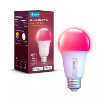 Govee intelligens izzó RGBWW 9W-60W 800lm E27 hosszú élettartamú Govee intelligens izzó RGBWW 9W-60W 800lm E27 hosszú élettartamú