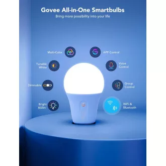 Govee intelligens izzó RGBWW 9W-60W 800lm E27 hosszú élettartamú Govee intelligens izzó RGBWW 9W-60W 800lm E27 hosszú élettartamú
