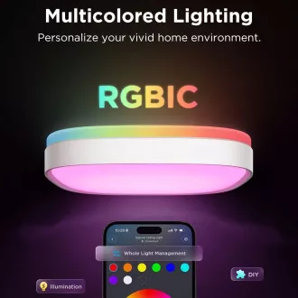 Govee RGBICWW Smart négyzet alakú mennyezeti lámpa 2400lm 30cm Matter