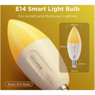 Govee Intelligens izzó RGBWW 5W-50W 450lm E14 hosszú élettartam 2db Matter