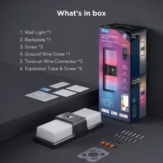 Govee RGBICWW Smart kültéri fali lámpa 1500lm Matter