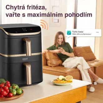 Cosori Turbo Tower Pro Smart Hot Air Fryer 10, 8l fekete