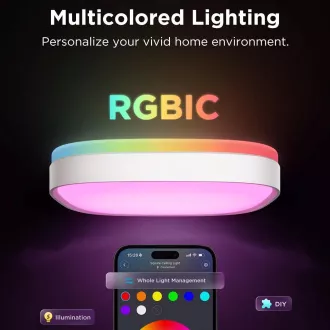 Govee RGBICWW Smart kerek mennyezeti lámpa 2400lm 30cm Matter