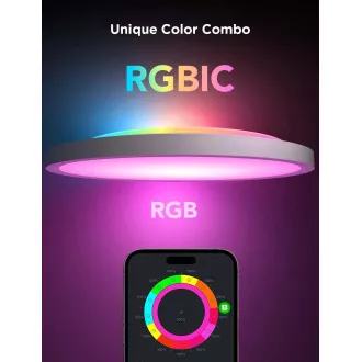 Govee RGBICWW Smart kerek mennyezeti lámpa 2400lm 30cm Matter