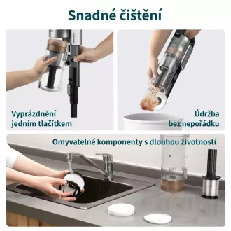 Levoit LVAC-300 Plus 6in1 Aku Turbo Cyclone fekete színben
