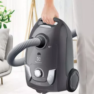 Electrolux Easy Go EEG44IGM zsákos porszívó, 750 W, mosható szűrő, teljesítményszabályozó, teleszkópos cső, szürke színben