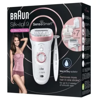 Braun Silk-épil 9-890 Rose Gold epilátor, SensoSmart, száraz és nedves borotválás, 2 sebességfokozat, masszázs rendszer, ajándék kiadás Braun Silk-épil 9-890 Rose Gold epilátor, SensoSmart, száraz és nedves borotválás, 2 sebességfokozat, masszázs rendszer, ajándék kiadás