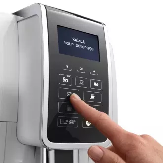 DeLonghi ECAM 350.35.W Dinamica automata kávéfőző, 1450 W, 15 bar, LCD kijelző, fehér színű DeLonghi ECAM 350.35.W Dinamica automata kávéfőző, 1450 W, 15 bar, LCD kijelző, fehér színű