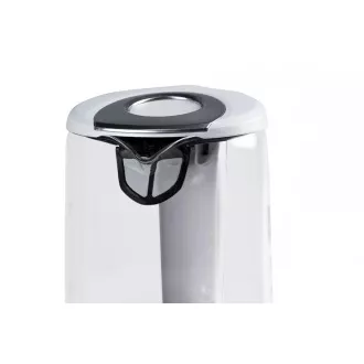 Orava VK-4017 W vízforraló, 2200 W, 1,7 l, üveg, LED háttérvilágítás, automatikus kikapcsolás, fehér színű