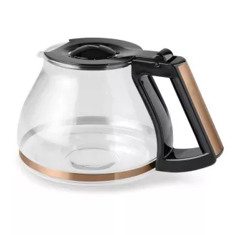 Melitta AromaFresh 1021-04 kávéfőző, őrlővel, csepegtető tálcával, üvegedény, 1180 W, kijelzővel, rézből