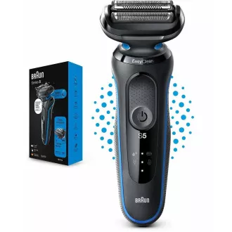 Braun Series 5 51-B1000s elektromos borotva, szakáll és arc, vezeték nélküli, penge, fekete / kék
