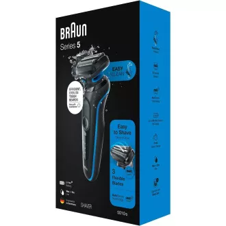 Braun Series 5 51-B1000s elektromos borotva, szakáll és arc, vezeték nélküli, penge, fekete / kék