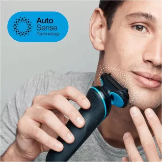 Braun Series 5 51-B1000s elektromos borotva, szakáll és arc, vezeték nélküli, penge, fekete / kék